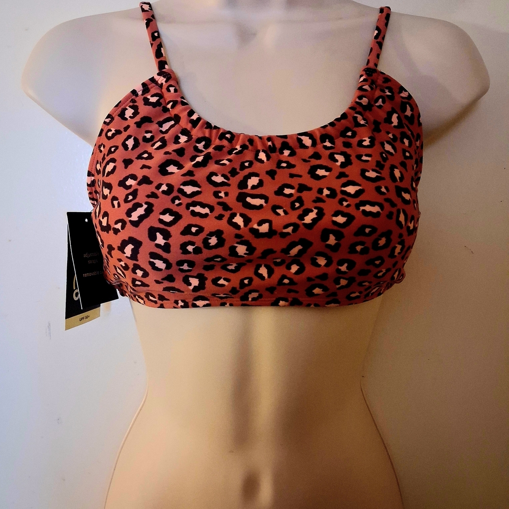 Art Class Wild Leopard Bikini Top Size 14 XL Teen Petite Adult NWT